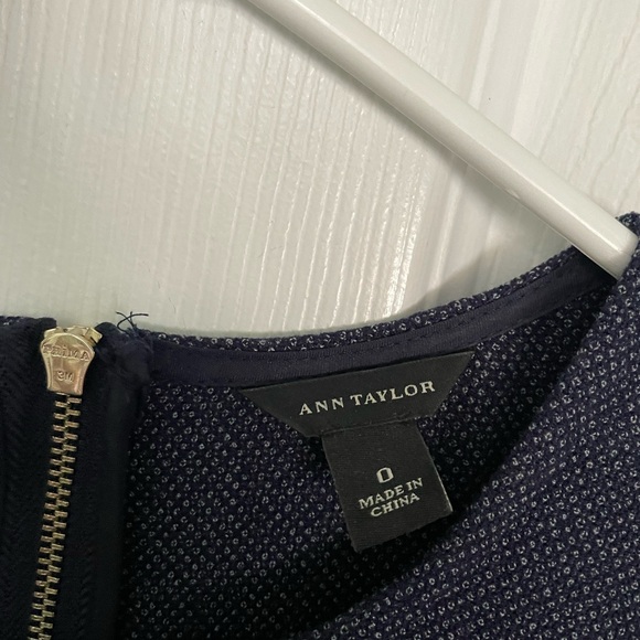 Ann Taylor A-Line navy blue high neck dress size zero. - Picture 3 of 3